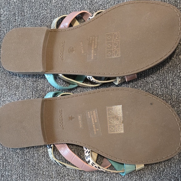 BAMBOO Multicolor Strappy Sandals Cheetah Leopard Snakeskin Pink Blue Strappy - Picture 3 of 5